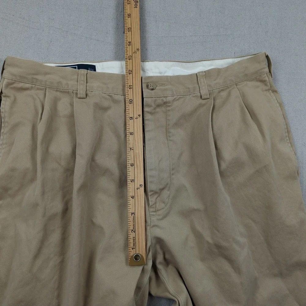 Vtg Polo Ralph Lauren Pants Men 36x30 Khaki Hammond Pleated Cuffed Preppy Office